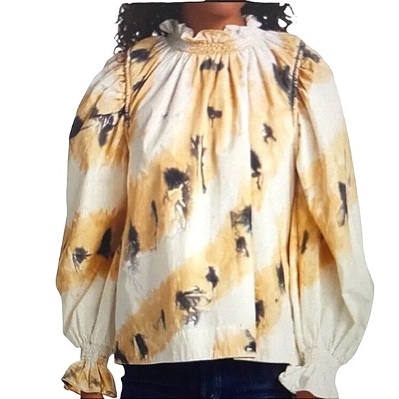 Sea New York Tamara High
Neck Tie-Dye Blouse Puff Sleeve L - Picture 1 of 13